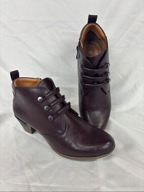 Patrizia by Spring Step Dark Brown Leather Ankle Boots {NWOT}
